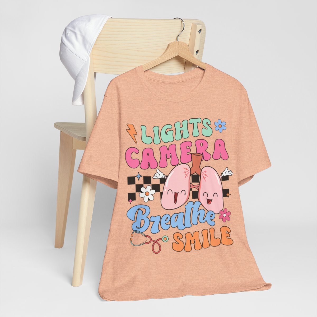 Funny ICU Nurse Tee - Lights Camera Breathe Smile Shirt