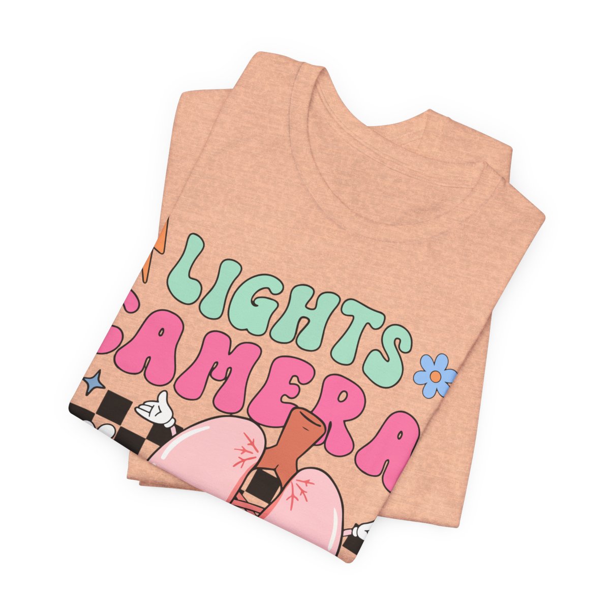 Funny ICU Nurse Tee - Lights Camera Breathe Smile Shirt