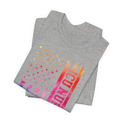Tie Dye Intensive Care ICU Nurse U.S Flag T-shirt