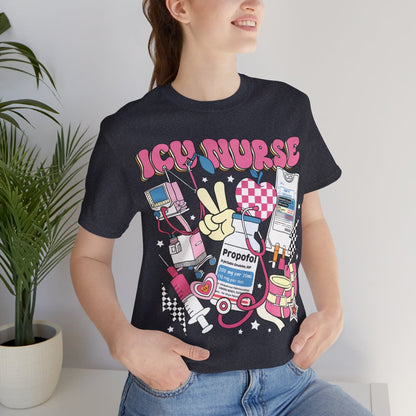 ICU Nurse Retro T-shirt - Intensive Care Unit Tee