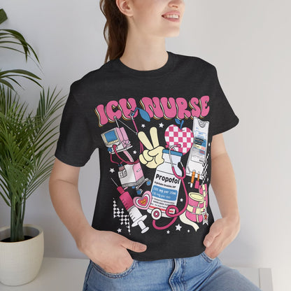 ICU Nurse Retro T-shirt - Intensive Care Unit Tee