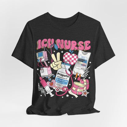 ICU Nurse Retro T-shirt - Intensive Care Unit Tee