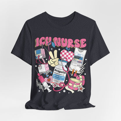 ICU Nurse Retro T-shirt - Intensive Care Unit Tee