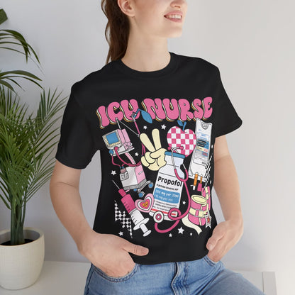 ICU Nurse Retro T-shirt - Intensive Care Unit Tee