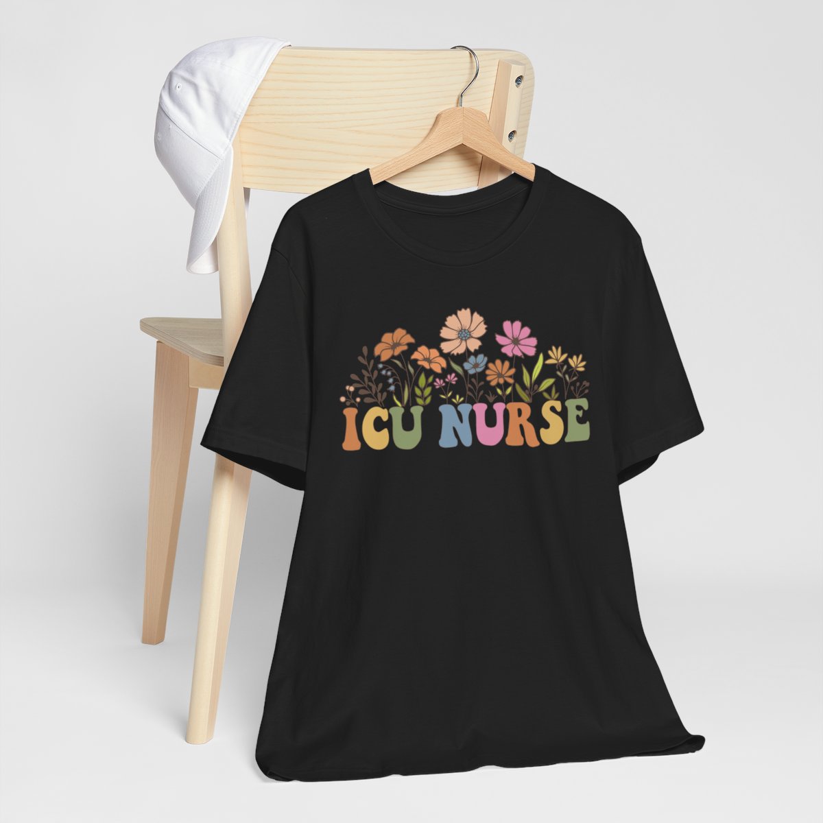 ICU Nurse Groovy Flowers Tee