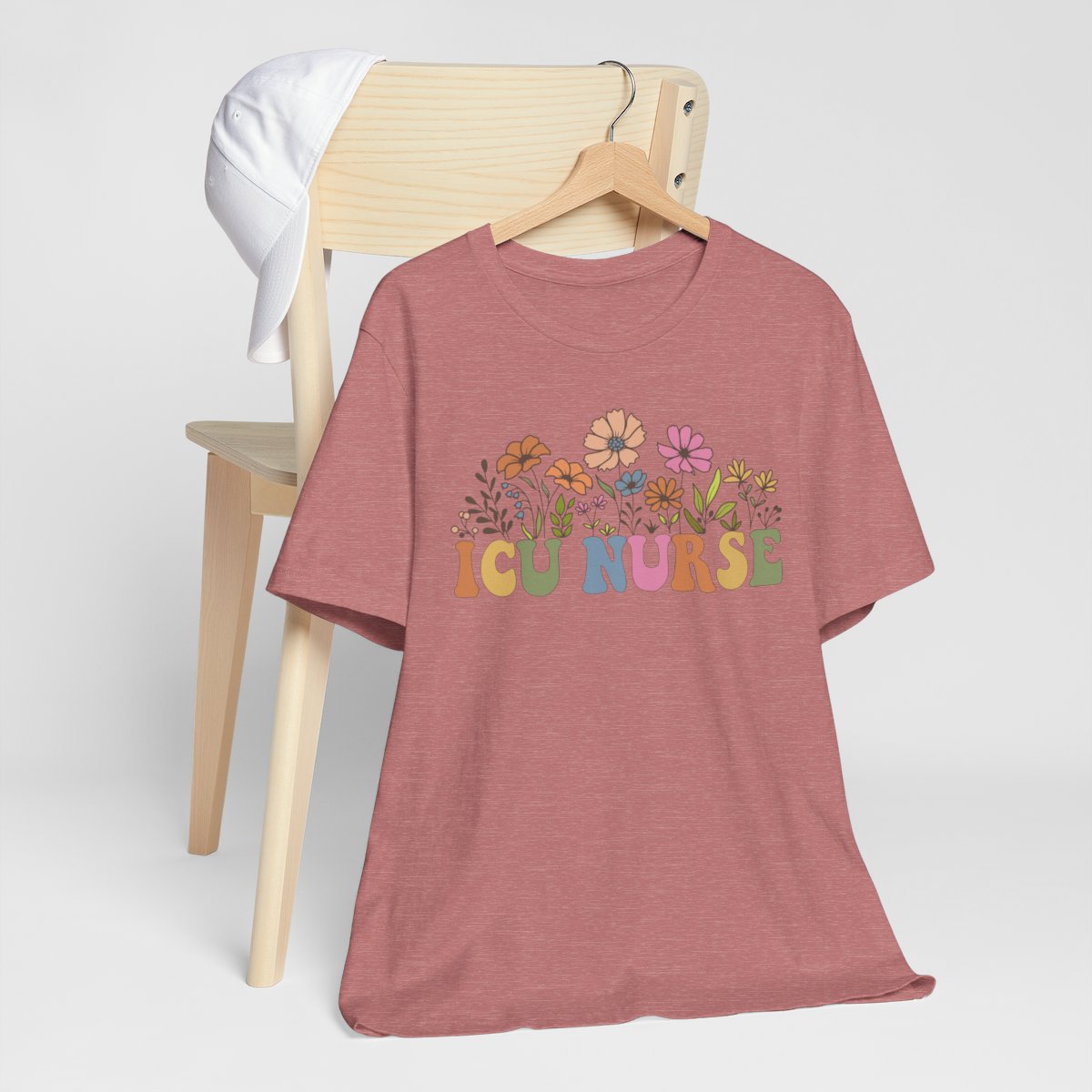 ICU Nurse Groovy Flowers Tee