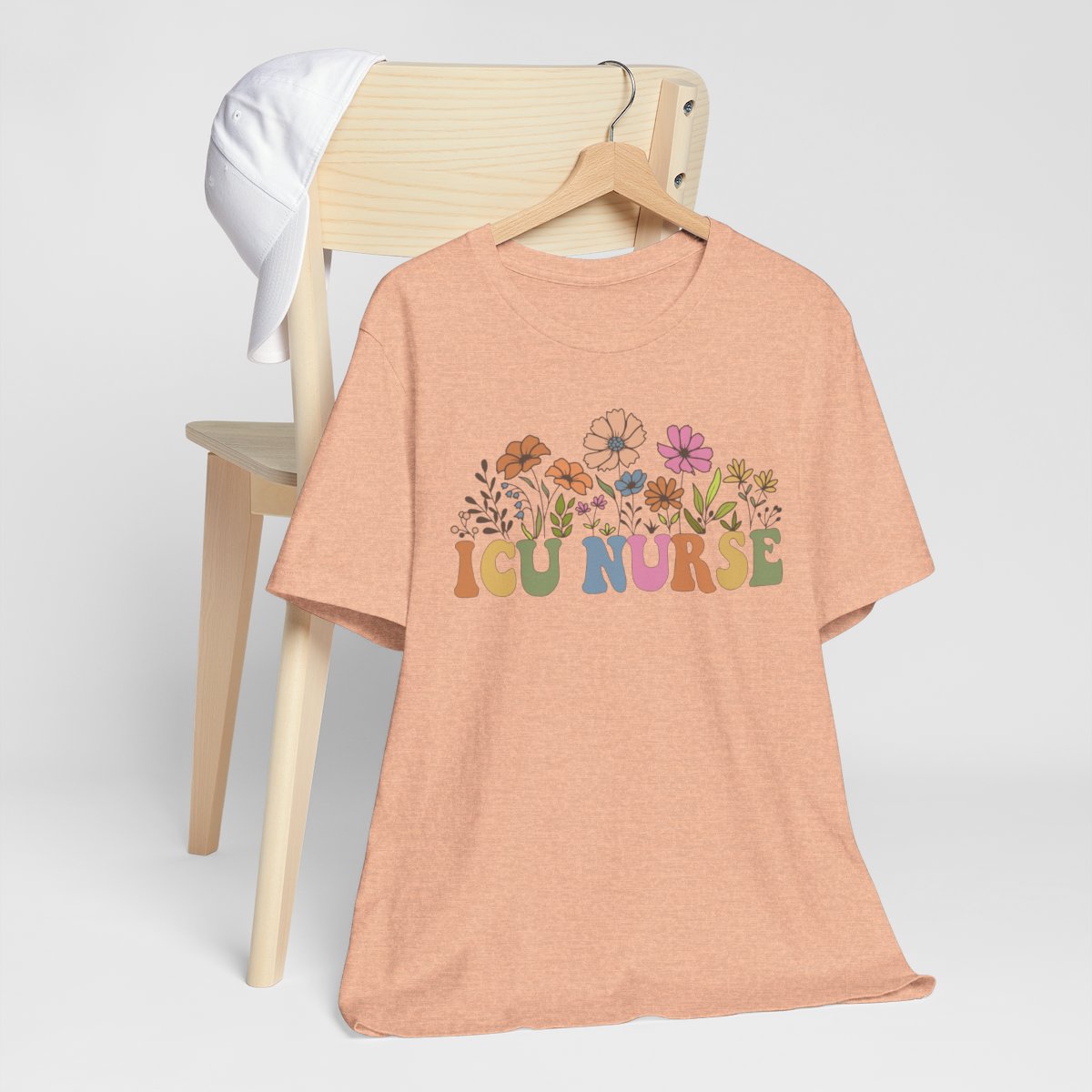 ICU Nurse Groovy Flowers Tee