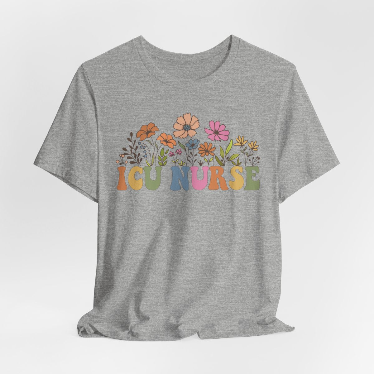 ICU Nurse Groovy Flowers Tee