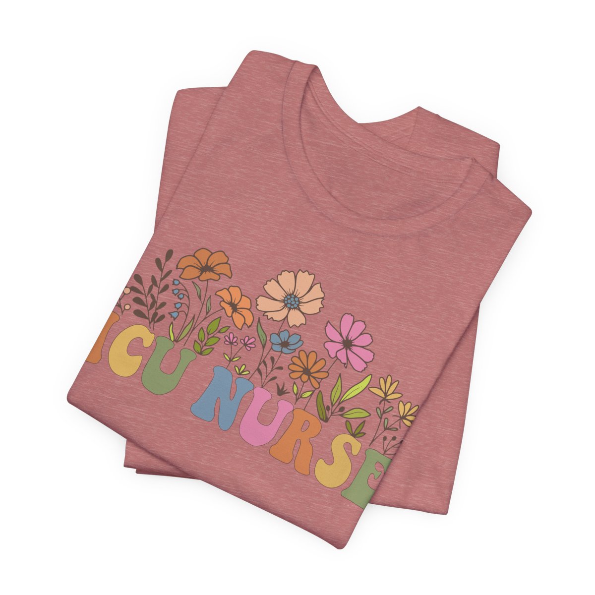 ICU Nurse Groovy Flowers Tee