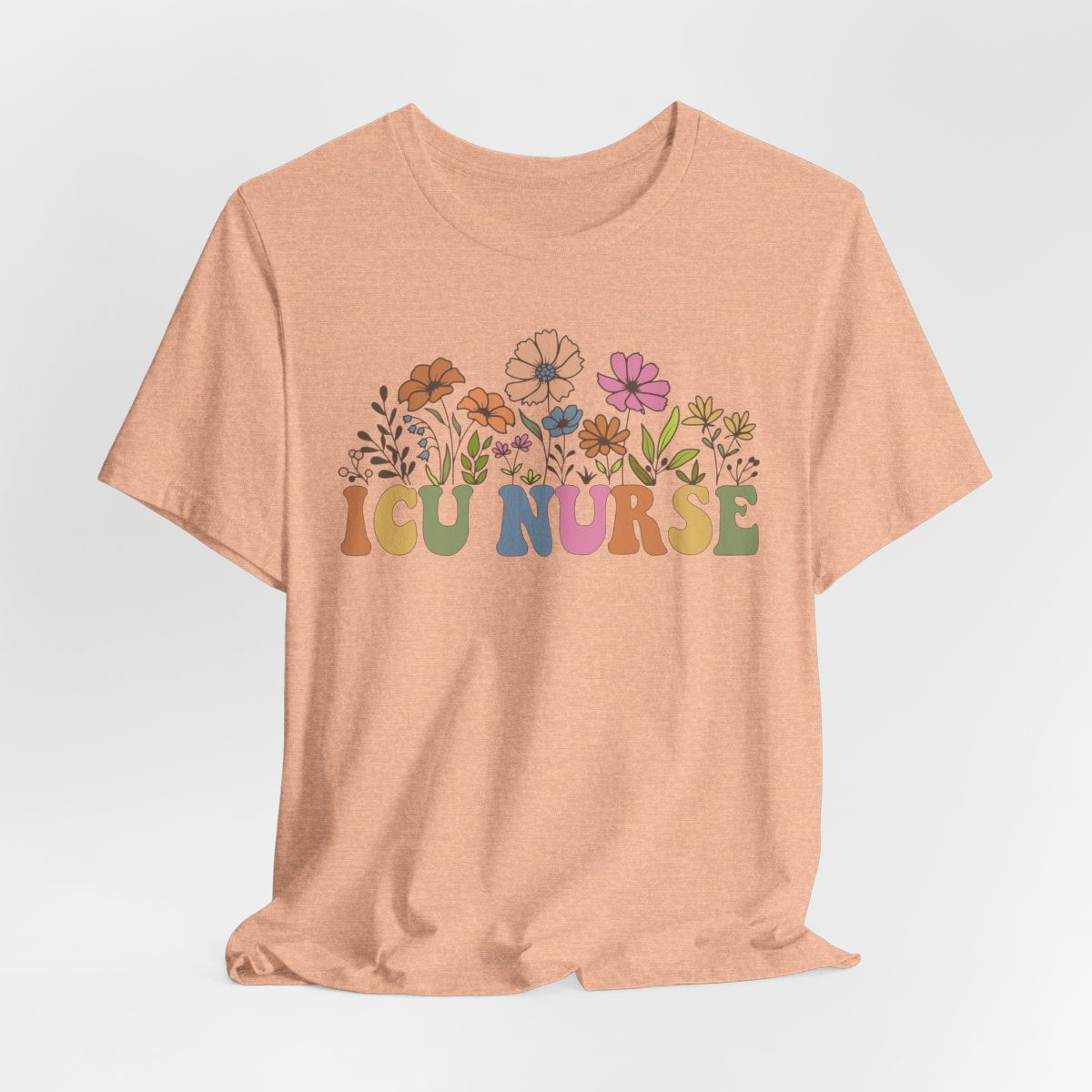 ICU Nurse Groovy Flowers Tee