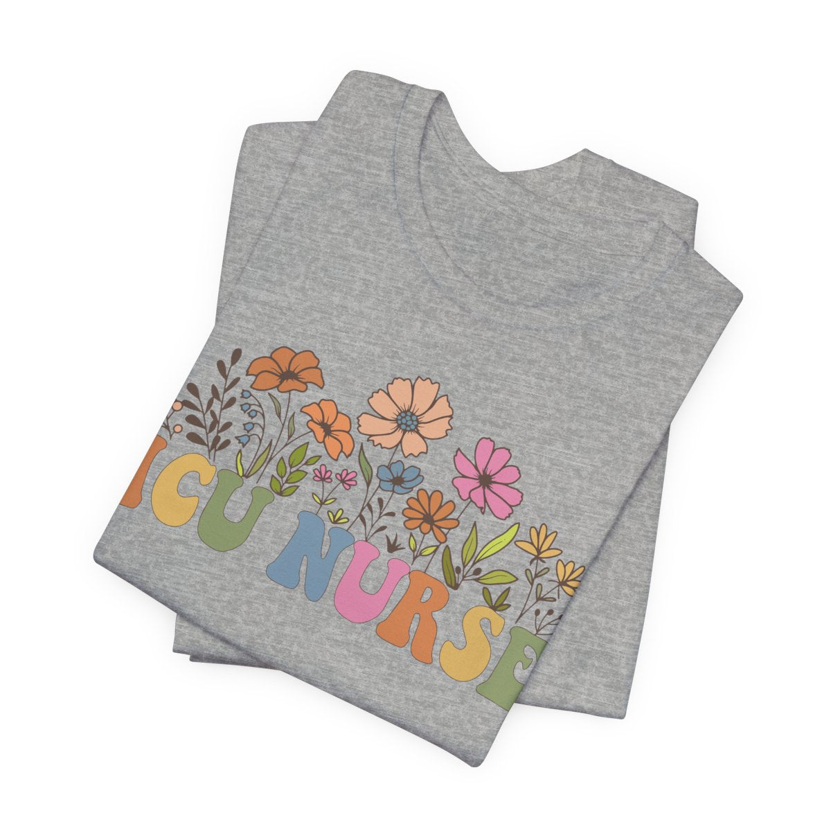 ICU Nurse Groovy Flowers Tee