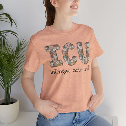 ICU Nurse Floral T-shirt