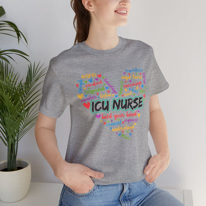 ICU Nurse Colorful Heart T-shirt