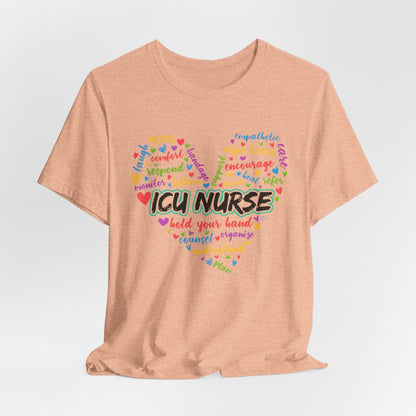 ICU Nurse Colorful Heart T-shirt