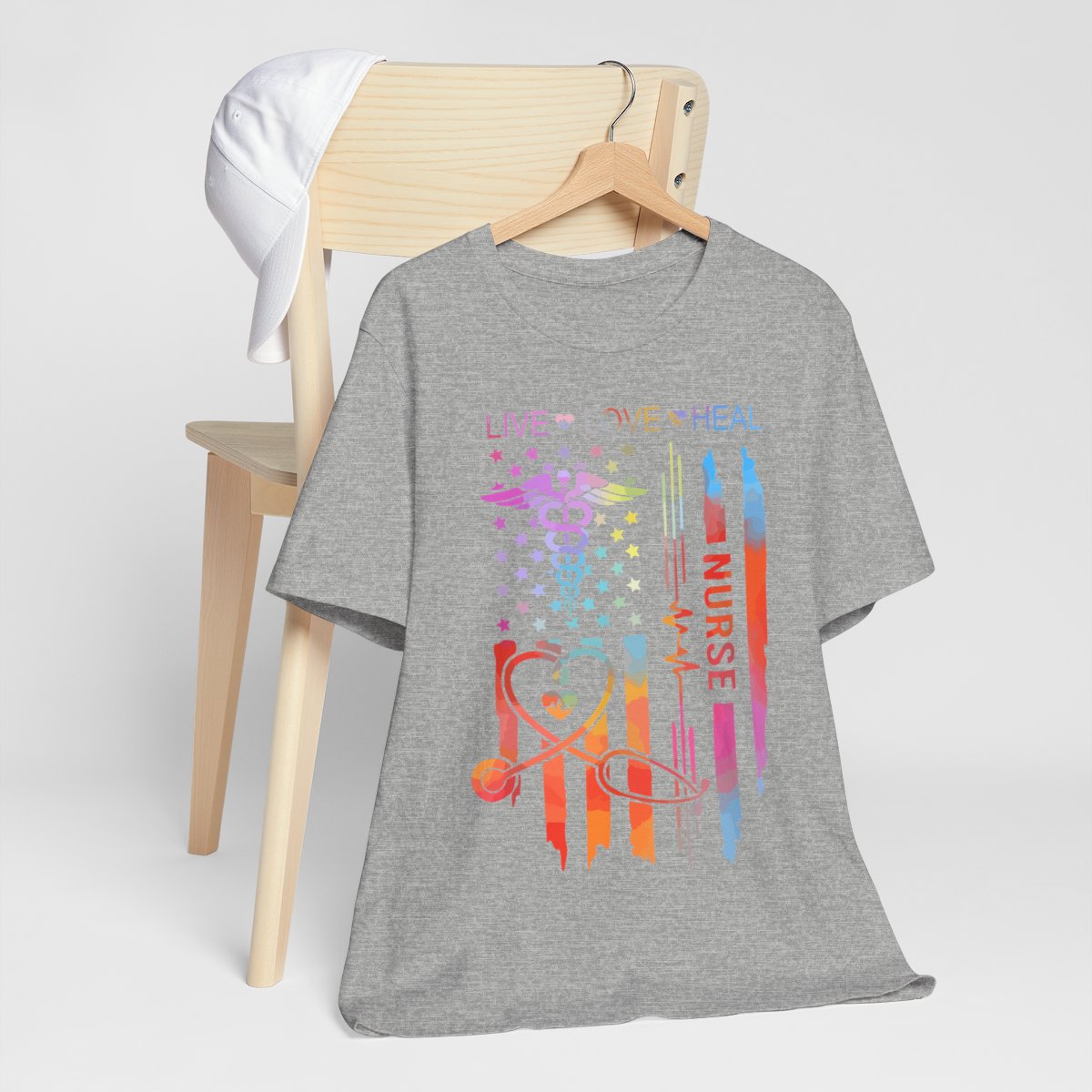 Live Love Heal Nurse U.S Flag T-shirt - Tie Dye Tee