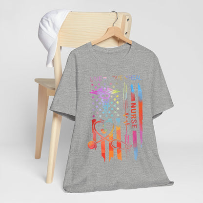 Live Love Heal Nurse U.S Flag T-shirt - Tie Dye Tee